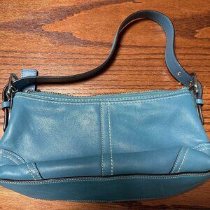 Coach MINI F11195 Vintage Aqua Hamptons Soho Demi Baguette Shoulder Bag